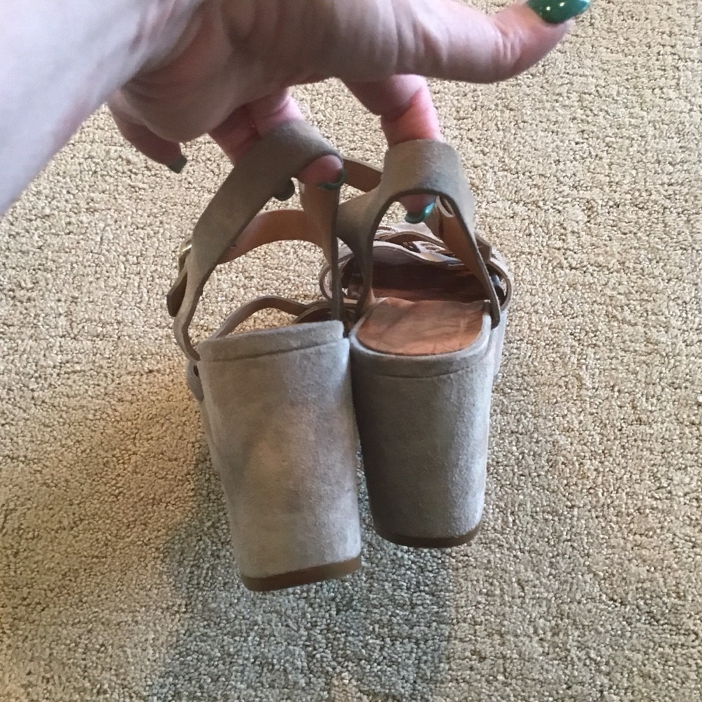 Chie Mihara Tan Woven Suede Leather Ankle Straps‎ Heels Shoes Retro 40s 40 10 - Picture 5 of 8